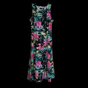 Gorgeous Attitudes by Renee Tropical Maxi Dress 1x NWOT